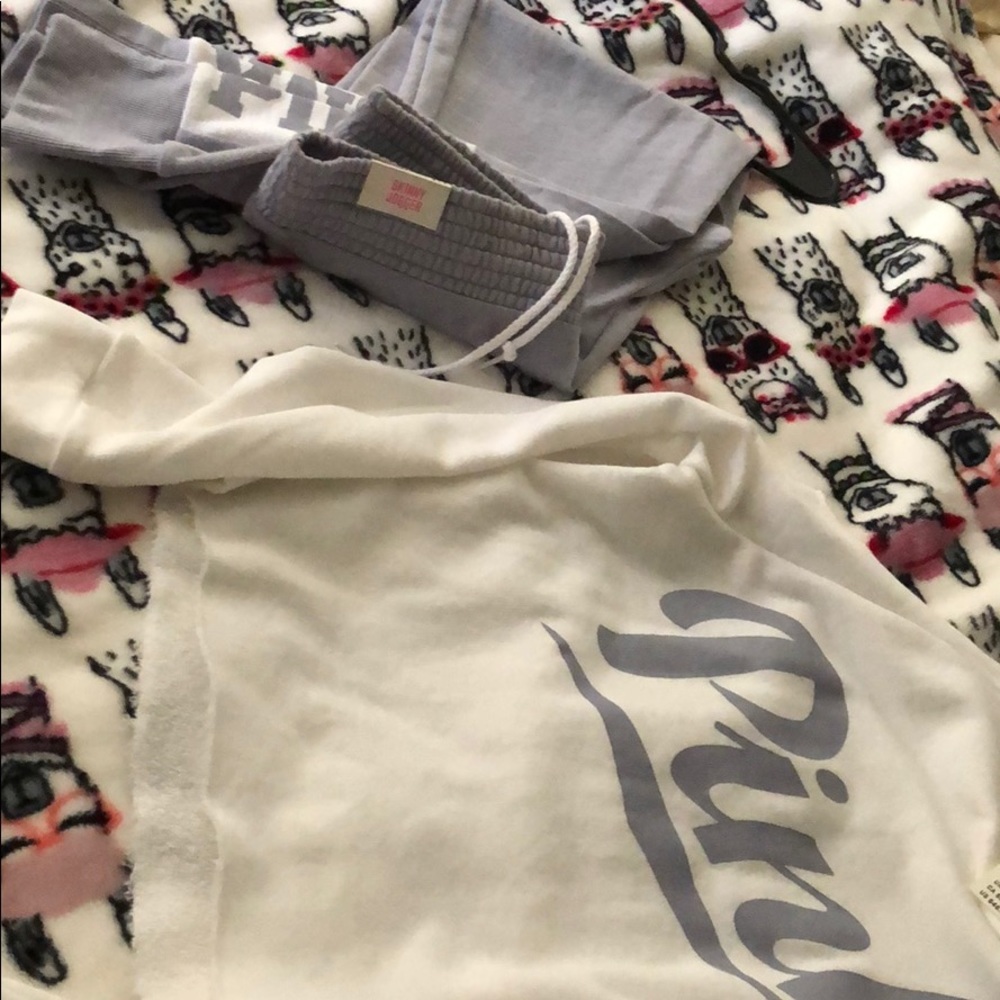 Pink Victoria secret joggers sweat shirt